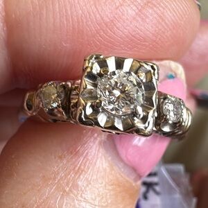Elegant white gold Diamond Ring 14k
